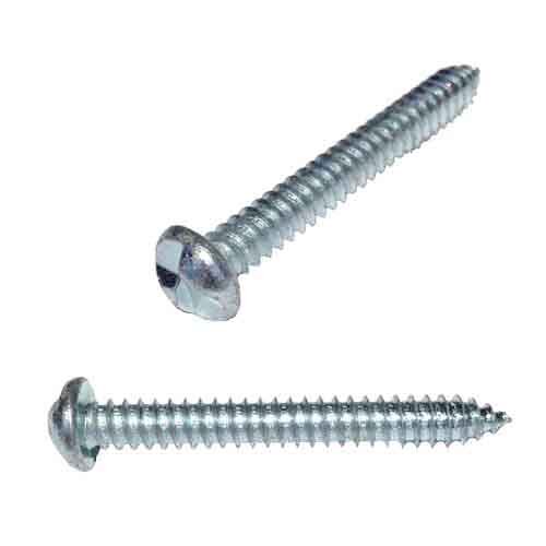 OWTS82 #8 X 2" Pan Head, One-Way Slotted, Tapping Screw, Type A, Zinc